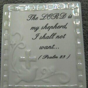 Tile with stand, Psalm 23 The Lord is My Shepard...decor ceramic